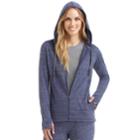 Women's Cuddl Duds Comfortwear Full-zip Hoodie, Size: Large, Dark Blue