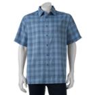 Men's Haggar Classic-fit Microfiber Easy-care Button-down Shirt, Size: Xl, Blue Other
