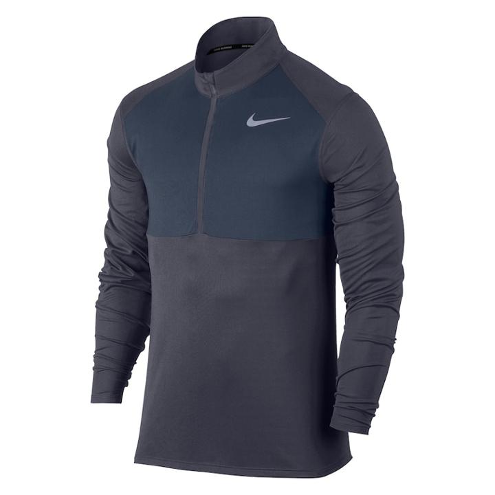 Men's Nike Running Core Dri-fit Half-zip Performance Pullover, Size: Large, Grey (charcoal)