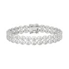 Sterling Silver 1/2 Carat T.w. Diamond Double Row Bracelet, Women's, Size: 7.5, White