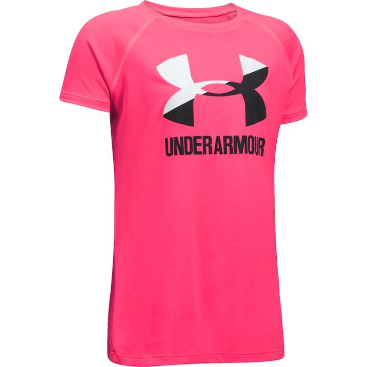 Girls 7-16 Under Armour Big Logo Tee, Size: Large, Penta Pink