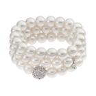Simulated Pearl Stretch Bracelet, Women's, White
