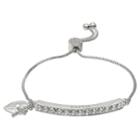 Brilliance Faith Adjustable Bracelet With Swarovski Crystals, Women's, Size: 8, White