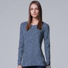 Women's Simply Vera Vera Wang Jacquard Tee, Size: Small, Med Blue