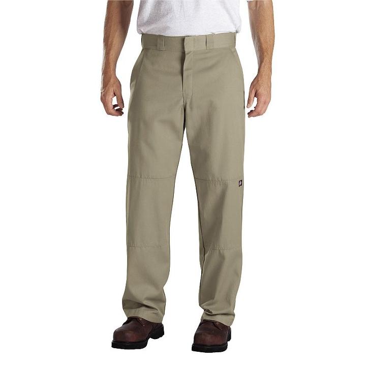 Men's Dickies Relaxed Straight Fit Double-knee Twill Work Pants, Size: 34x30, Dark Beige