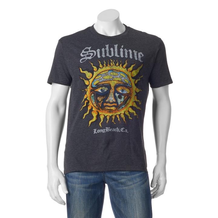 Men's Sublime Stamp Sun Logo Band Tee, Size: Xxl, Grey (charcoal)