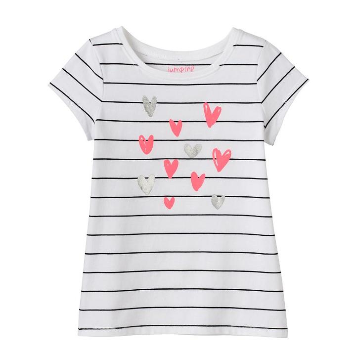 Girls 4-10 Jumping Beans&reg; Striped Graphic Tee, Girl's, Size: 6x, White