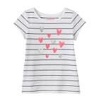 Girls 4-10 Jumping Beans&reg; Striped Graphic Tee, Girl's, Size: 6x, White