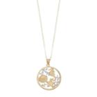 Two Tone 10k Gold Sealife Pendant Necklace, Women's, Size: 18