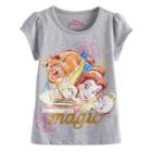 Disney's Beauty And The Beast Belle, Beast, Chip & Mrs. Potts Girls 4-6x Graphic Tee, Size: 4, Grey