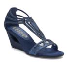 New York Transit Bring Excitement Women's Wedge Sandals, Size: 8.5 Wide, Blue