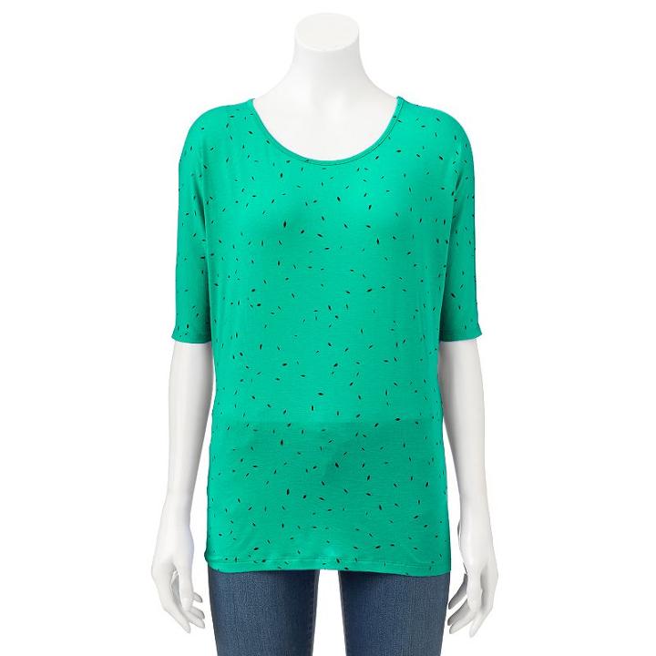 Women's Apt. 9&reg; Dolman Tee, Size: Small, Turquoise/blue (turq/aqua)