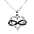 Stella Grace 1/10 Carat T.w. Diamond Sterling Silver Two Tone Infinity Heart Pendant, Women's, Size: 18, White