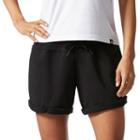 Women's Adidas Roll-up French Terry Shorts, Size: Small, Black