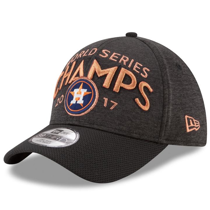 Adult New Era Houston Astros 2017 World Series Champions Locker Room 39thirty Cap, Men's, Black