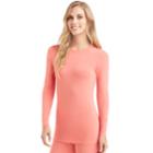 Women's Cuddl Duds Softwear Crewneck Top, Size: Xlrg Av/rg, Med Orange