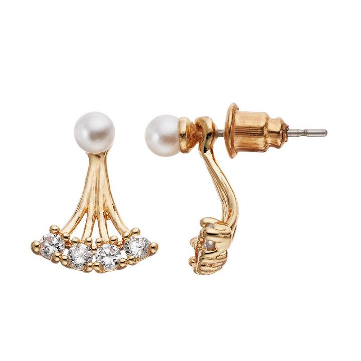 Lc Lauren Conrad Jacket Earrings, Women's, Gold