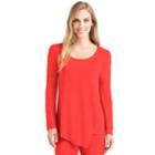 Women's Cuddl Duds Softwear Overlay Tee, Size: Regular, Red
