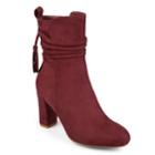 Journee Collection Zuri Women's High Heel Ankle Boots, Size: Medium (6.5), Dark Red