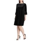Plus Size Chaps Stretch Velvet Fit & Flare Dress, Women's, Size: 24 W, Black