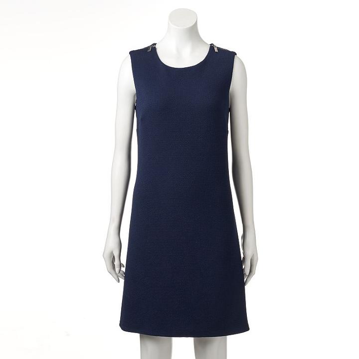 Women's Ab Studio Textured Sheath Dress, Size: 16, Blue (navy)
