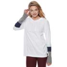 Juniors' So&reg; Perfectly Soft Striped Sleeve Hooded Tee, Teens, Size: Xs, White