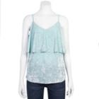 Juniors' Grayson Threads Velvet Flounce Camisole, Girl's, Size: Medium, Light Blue