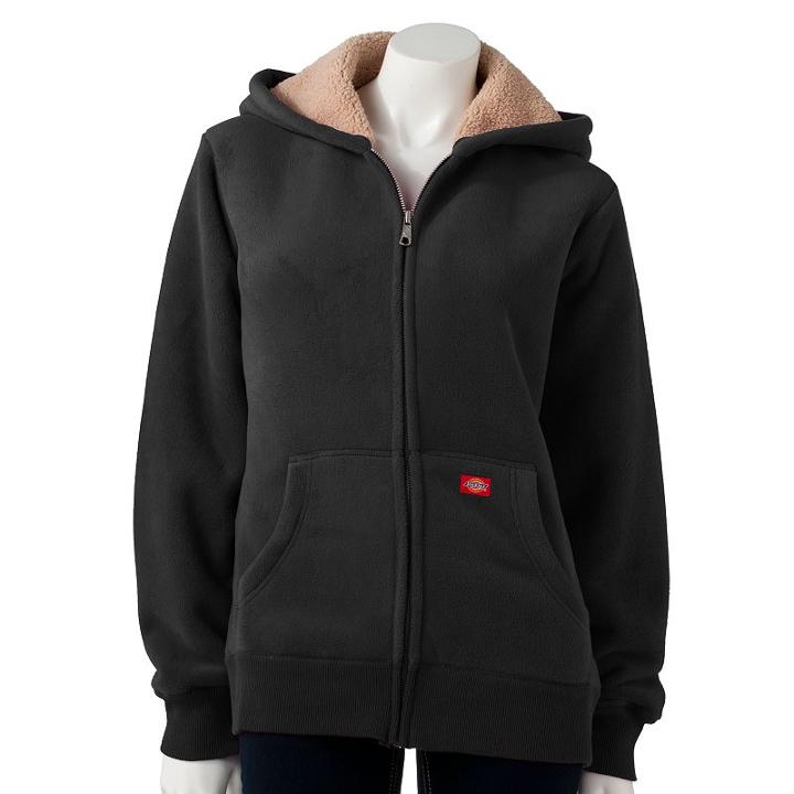 Dickies Sherpa Fleece Hoddie - Women's, Size: Large, Black