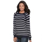 Juniors' So&reg; Raglan Crewneck Sweater, Teens, Size: Xs, Blue
