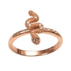 Sophie Miller 14k Rose Gold Over Silver Black And White Cubic Zirconia Snake Ring, Women's, Size: 9