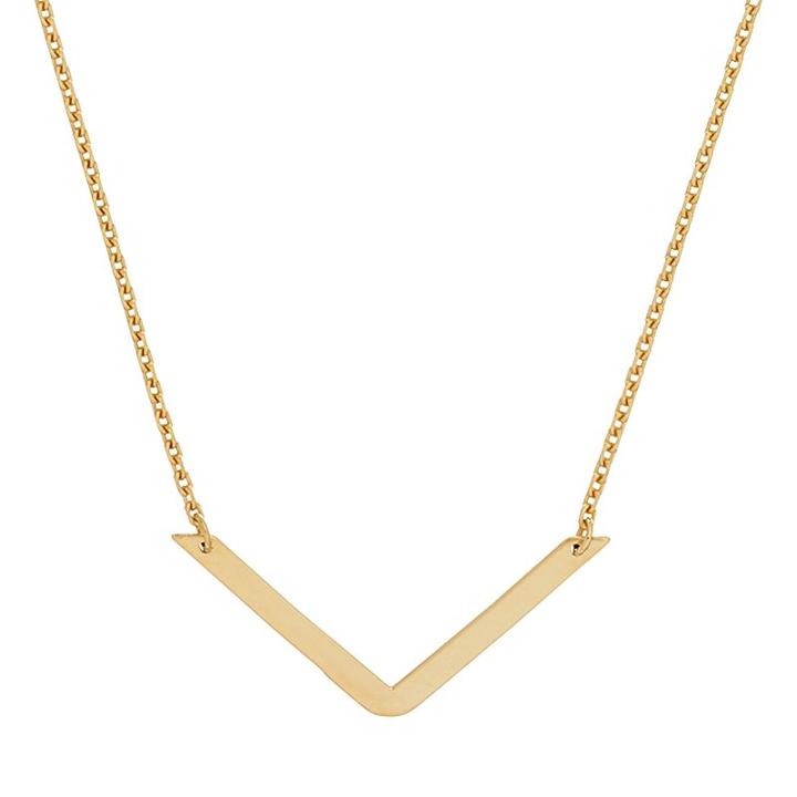 14k Gold V Necklace, Women's, Size: 18, Yellow