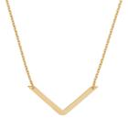 14k Gold V Necklace, Women's, Size: 18, Yellow