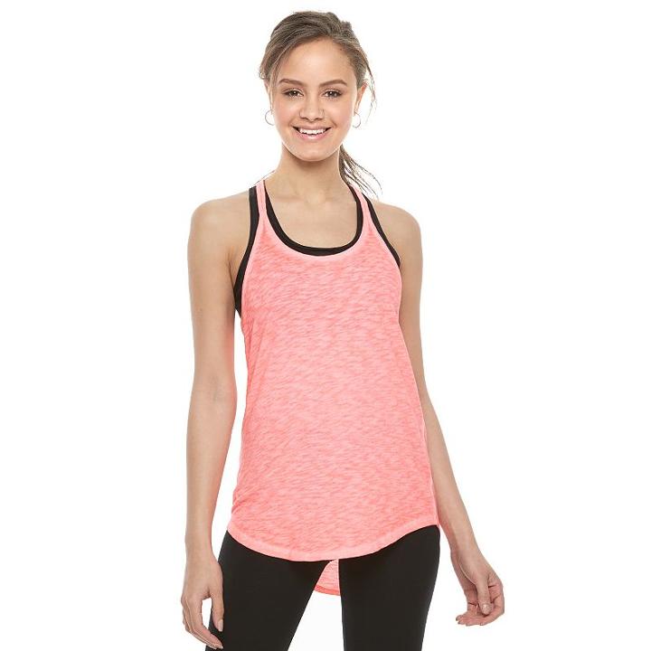 Juniors' So&reg; Strappy Back Shirttail Tank, Girl's, Size: Xl, Brt Pink