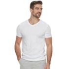 Men's Marc Anthony Core Slim-fit Stretch V-neck Tee, Size: Small, White