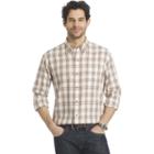Men's Arrow Classic-fit Plaid Button-down Shirt, Size: Small, White Oth