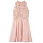 Girls 7-16 Speechless Sequin Lace Mockneck Dress, Size: 10, Light Pink