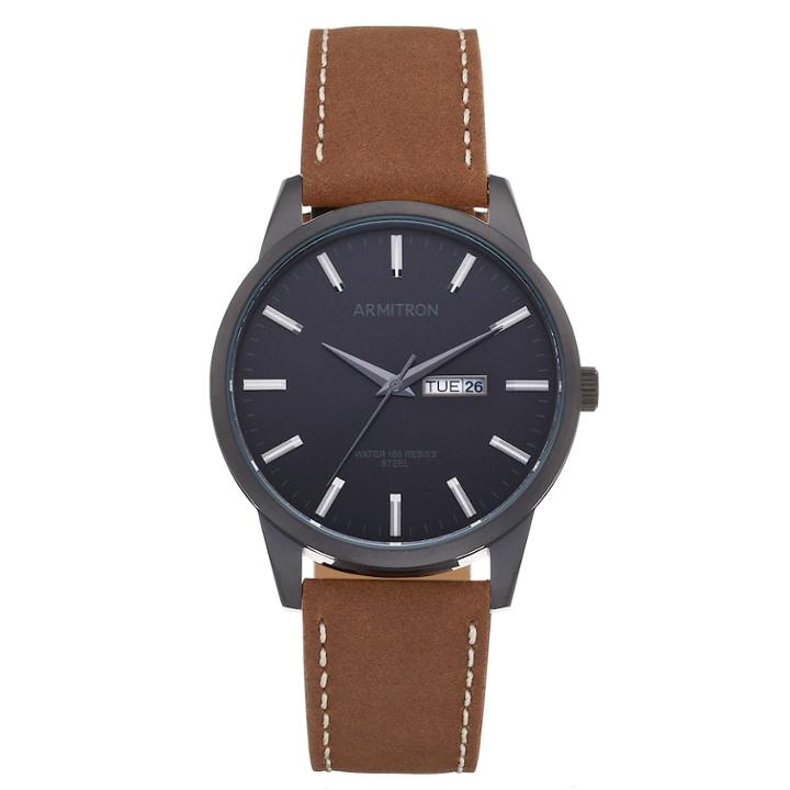 Armitron Men's Leather Watch - 20/5311bktibn, Size: Large, Brown