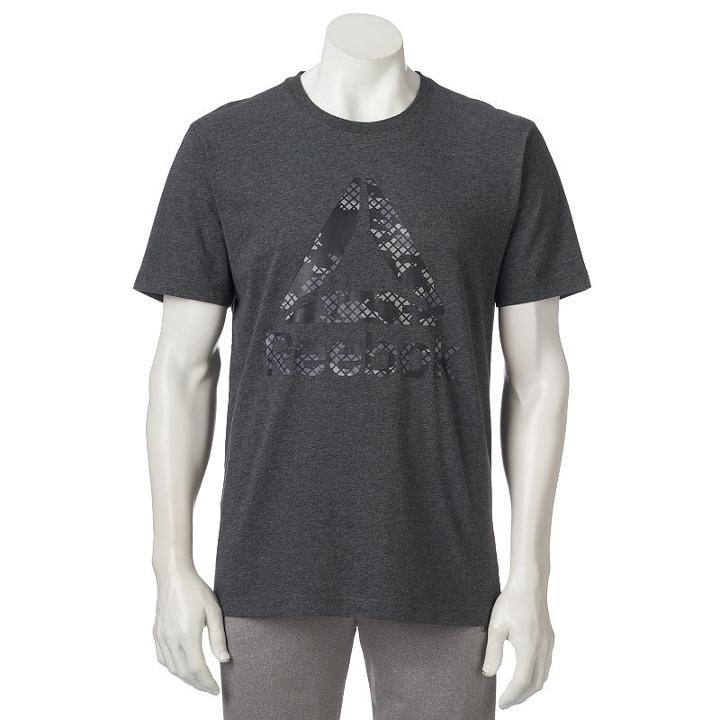 Men's Reebok Camo Logo Tee, Size: Medium, Grey (charcoal)