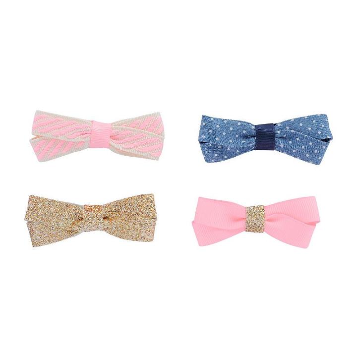Toddler Girl Carter's 4-pk. Double-bow Hair Clip Set, Size: 3 And Up, Ovrfl Oth