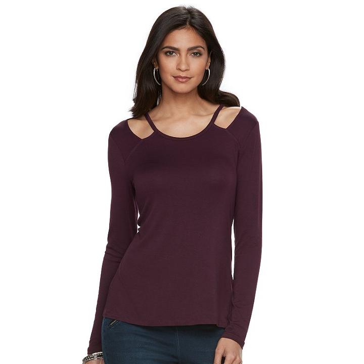 Women's Jennifer Lopez Cutout Tee, Size: Xs, Med Purple