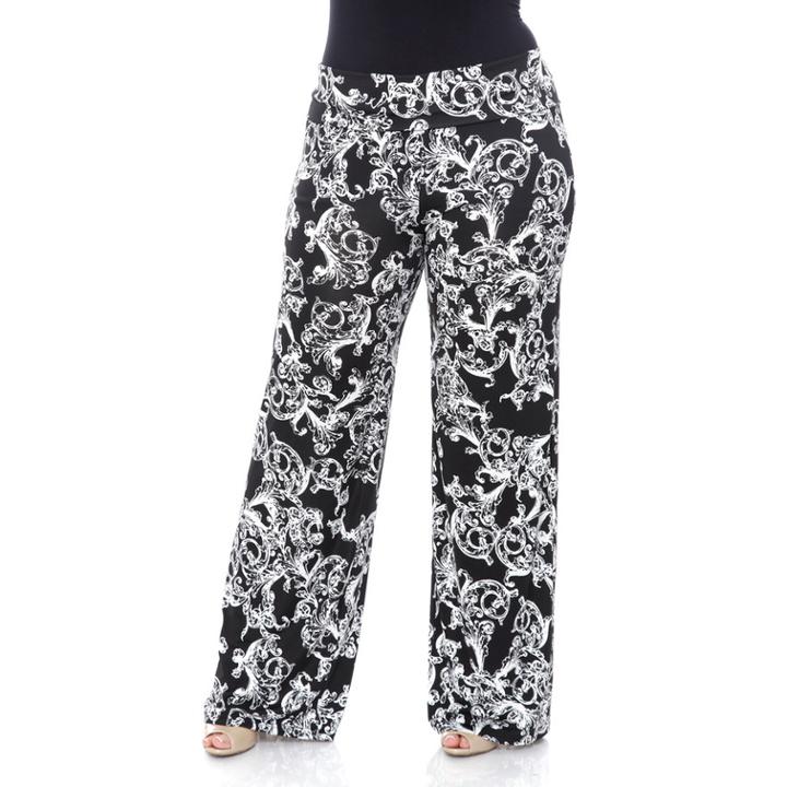 Plus Size White Mark Solid Palazzo Pants, Women's, Size: 2xl, Black