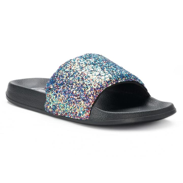 Women's Candie's&reg; Glitter Slide Sandals, Size: Small, Oxford