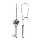 Insignia Collection Nascar Kyle Busch 18 Stainless Steel Key Drop Earrings, Women's, Grey