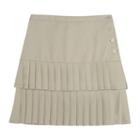Girls 4-20 French Toast School Uniform Tiered Pleated Skort, Girl's, Size: 10, Beig/green (beig/khaki)