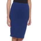 Women's Double Click Textured Midi Skirt, Size: Medium, Dark Blue
