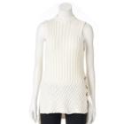 Petite Jennifer Lopez Lace-up Sleeveless Sweater, Women's, Size: S Petite, White Oth