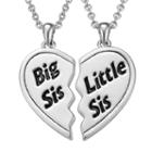 Big Sis & Little Sis Heart Pendant Necklace Set, Women's, Size: 18, Grey