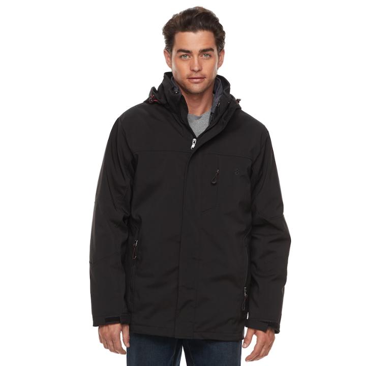 Men's Izod 3-in-1 Hooded Systems Jacket, Size: Xxl, Black