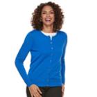 Women's Croft & Barrow Essential Cardigan Sweater, Size: Large, Med Blue