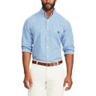 Men's Chaps Classic-fit Patterned Easy-care Stretch Button-down Shirt, Size: Large, Blue